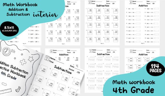 Multiplication Math Worksheet Graphic by Happy Time · Creative Fabrica