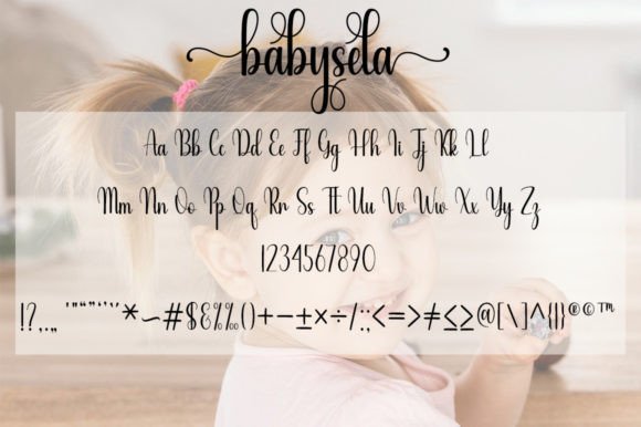 Baby Sela Font PNG with transparent background - Preview 6