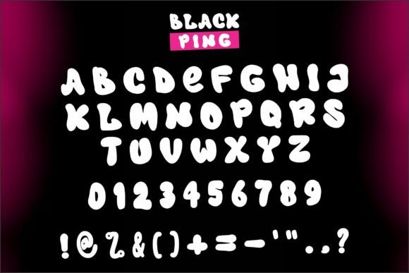 Black Ping Font PNG with transparent background - Preview 3