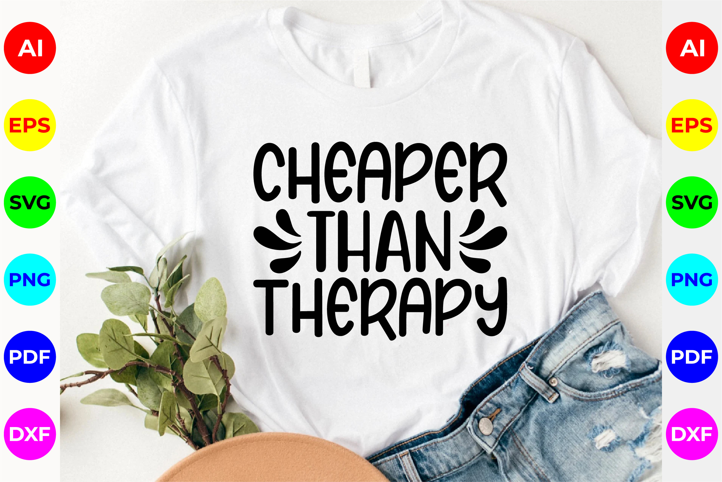 Cheaper Than Therapy Graphic by unique shop · Creative Fabrica