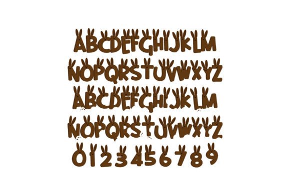 Chocolate Bunny Font PNG with transparent background - Preview 1