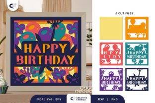 Flowers Birthday 3D Shadow Box Paper Cut · Creative Fabrica