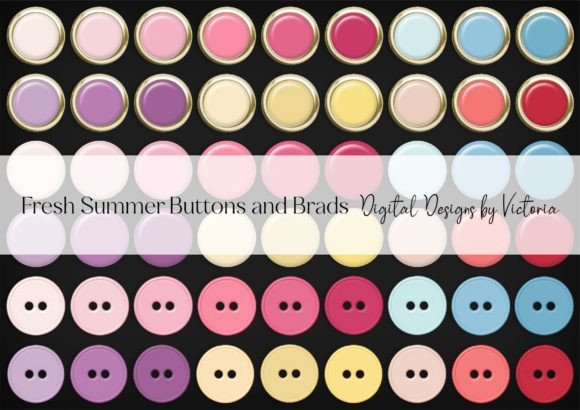Fresh Summer Buttons and Brads