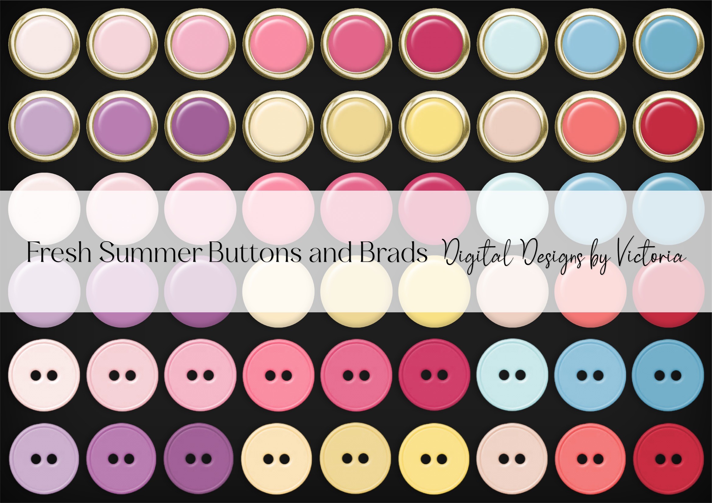 Fresh Summer Buttons and Brads