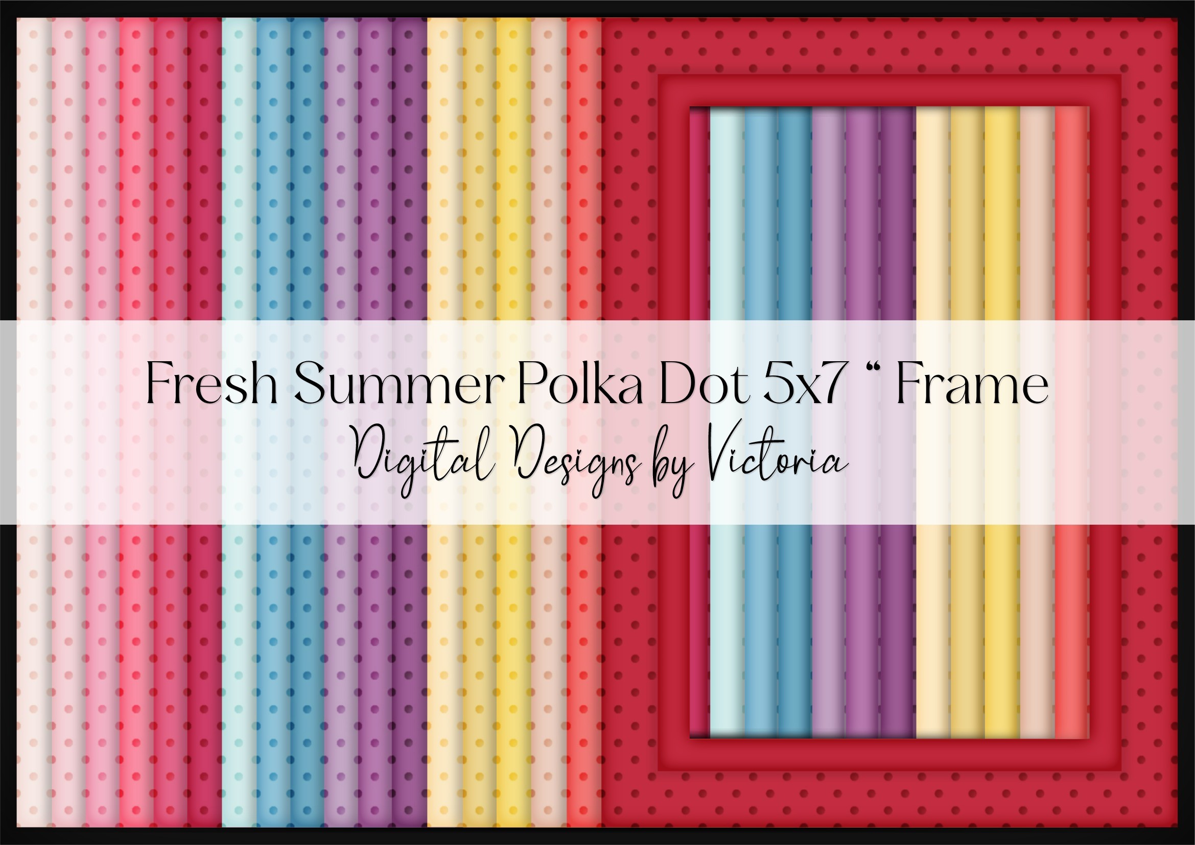 Fresh Summer Polk Dot 5x7 Inch Frame