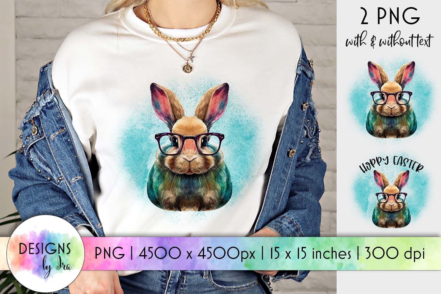 Hoppy Easter Bunny Sublimation Graphic by Designs by Ira · Creative Fabrica