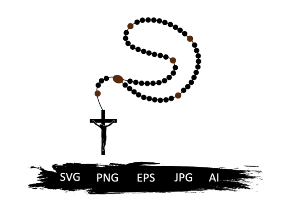 Rosary Prayer. Cross. Gráfico Ilustraciones Imprimibles Por TanySLDesigns