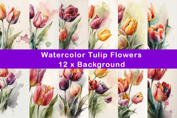 Watercolor Spring Flowers Background Graphic by Veles · Creative Fabrica