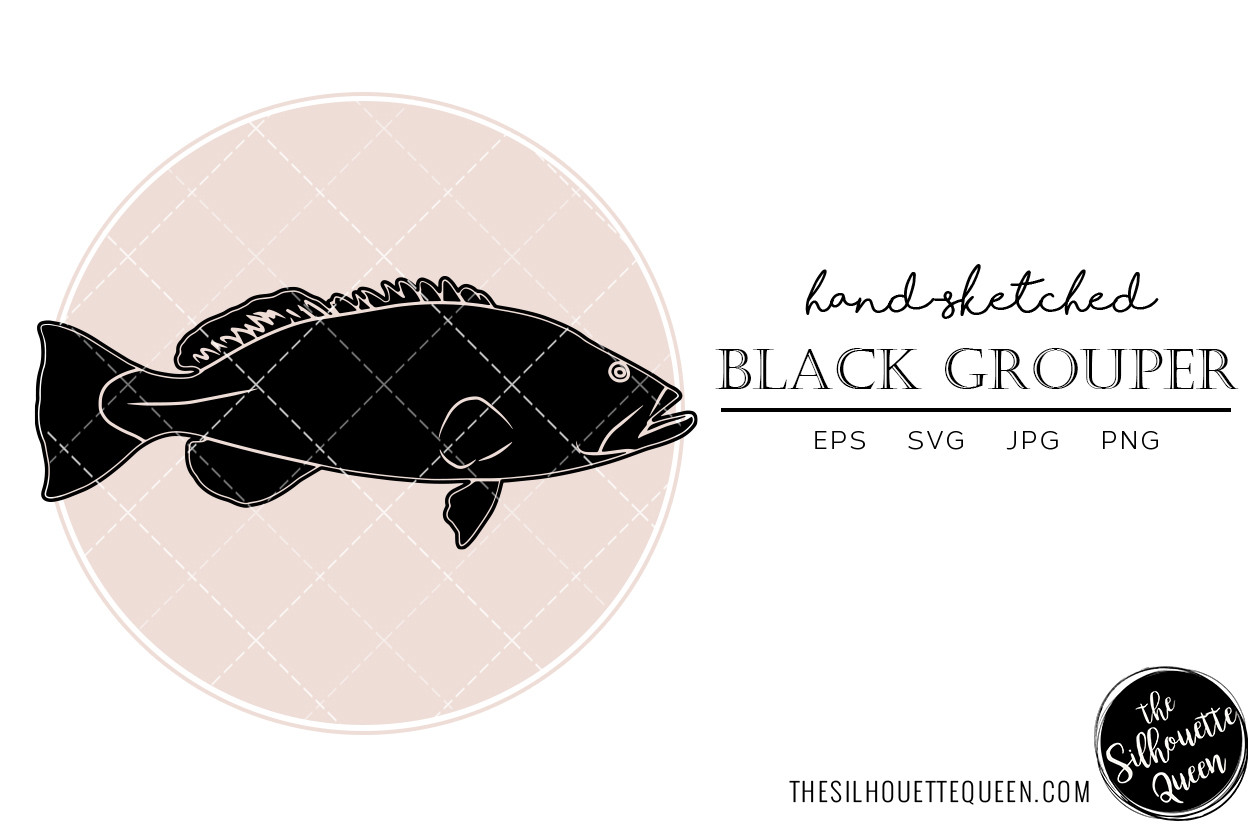 Black Grouper Hand Sketched Graphic by LoveleenKaurLLC · Creative Fabrica