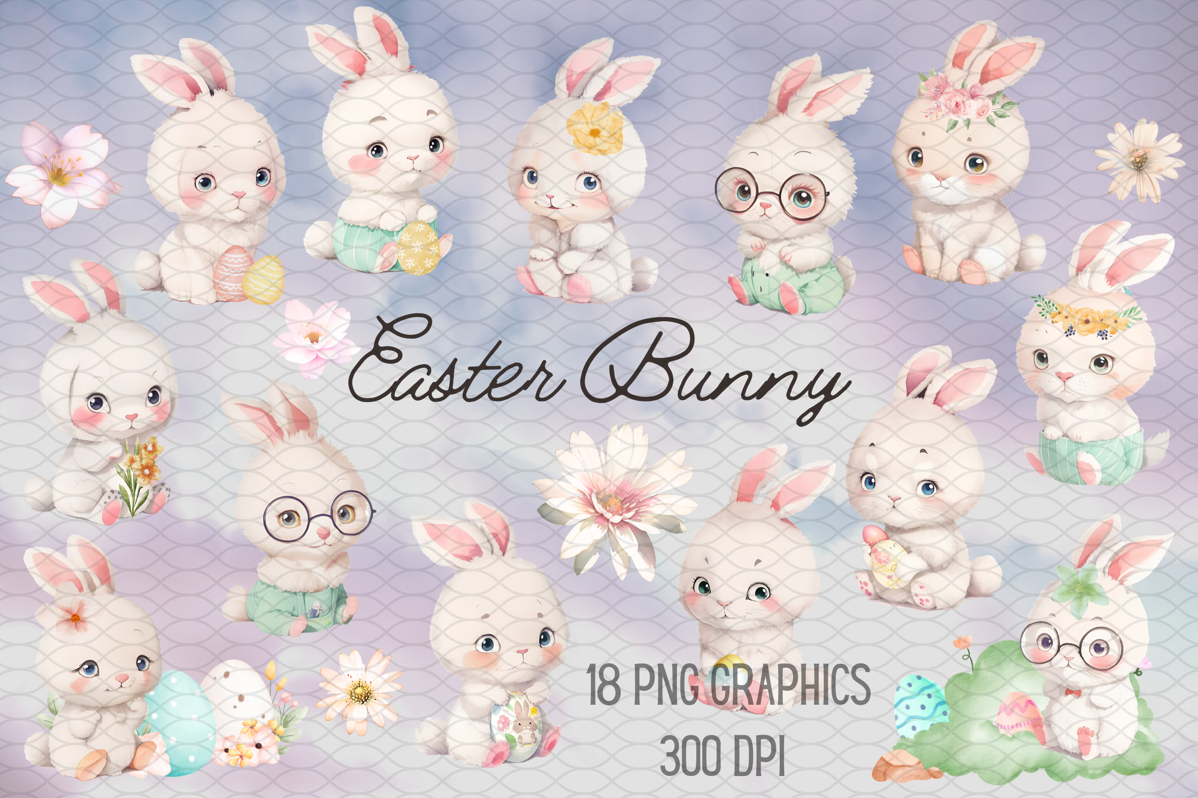 Easter Bunny Watercolor Collection Graphic by SBFdesigns · Creative Fabrica