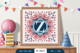 Letter Z Alphabet 3D Papercut Shadow Box · Creative Fabrica