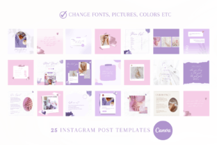 Pink Purple and Glitter Instagram Posts Graphic by StudioEburnean ...