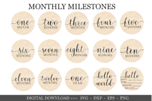 15 Baby Monthly Milestone Svg Bundle Graphic by Chamsae Studio ...