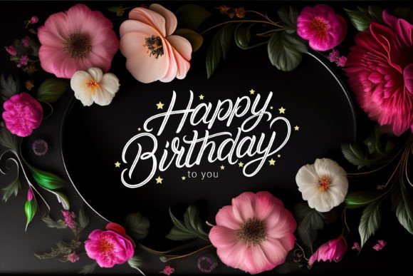 birthday card dark floral premium design botanical 2026