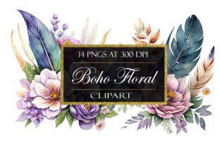 Boho Floral Clipart Graphic by Digital Paper Packs · Creative Fabrica