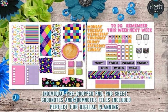 Bright Spring Digital Planner Stickers