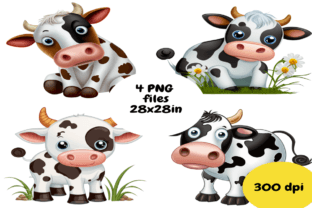 Cute Cow Watercolor Clipart Graphic by FeeFiFo Studio · Creative Fabrica