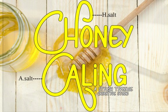 Honey Aling Font PNG with transparent background - Preview 1