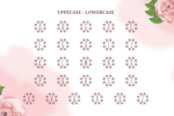 Mother Flower Monogram Font PNG with transparent background - Preview 1