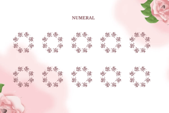 Mother Flower Monogram Font PNG with transparent background - Preview 2