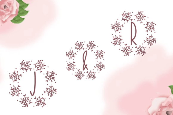Mother Flower Monogram Font PNG with transparent background - Preview 3
