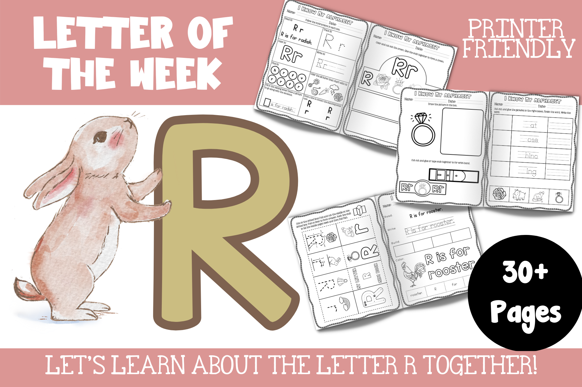 Pre-K Letter R Themed Activity Workbook