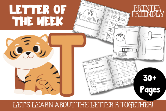 Pre-K Letter T Themed Activity Workbook