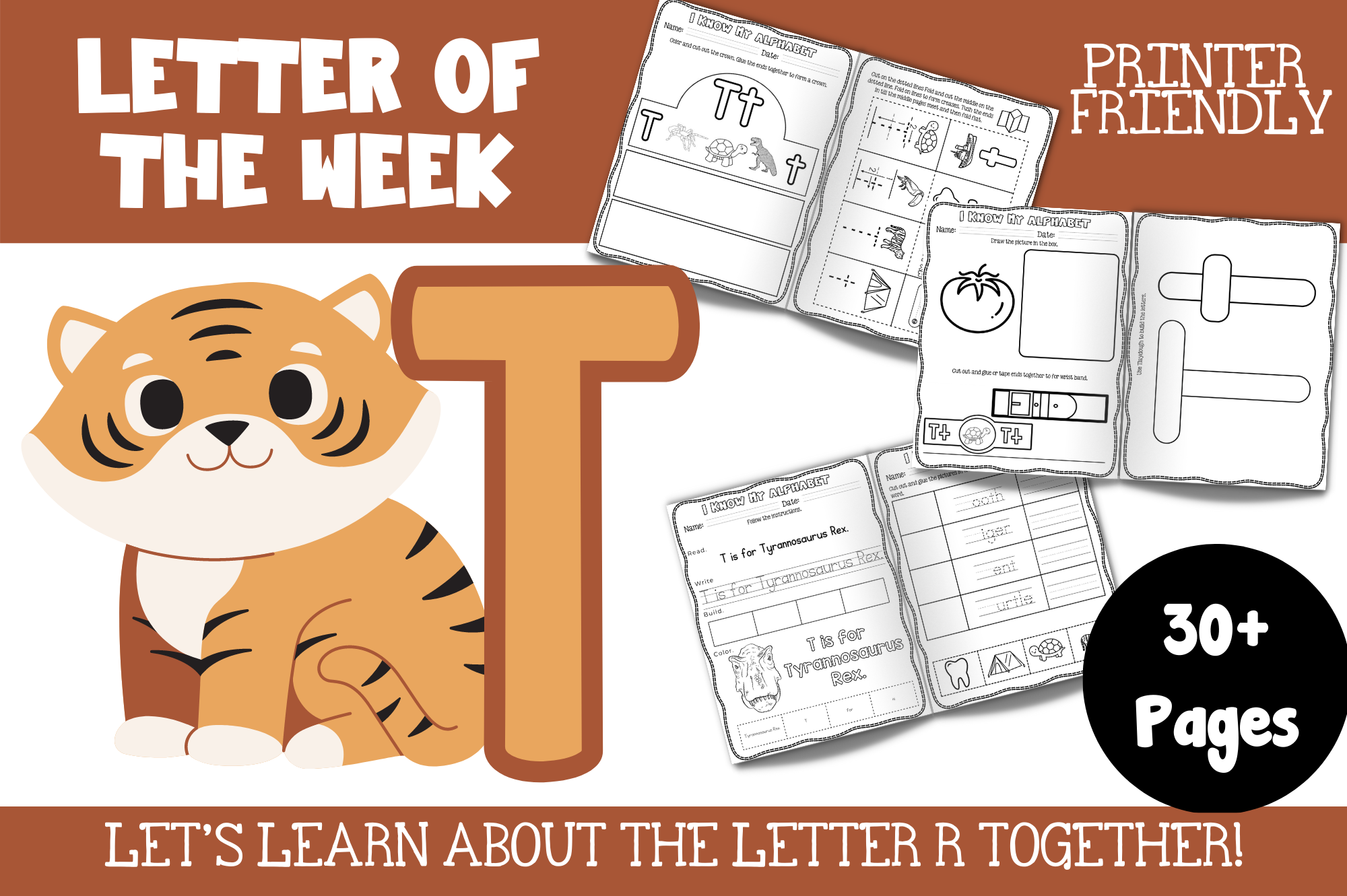 Pre-K Letter T Themed Activity Workbook
