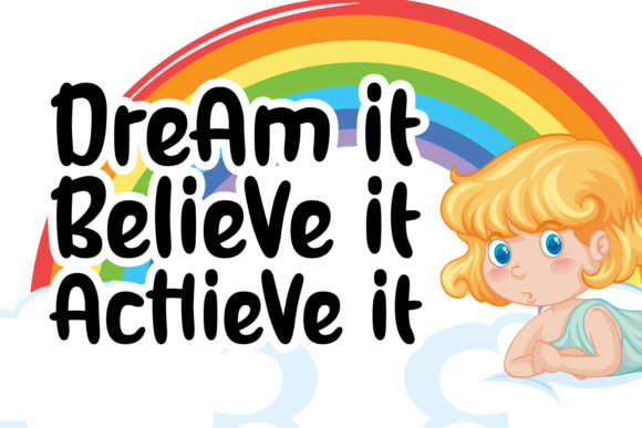 Rainbow Sparkle Font PNG with transparent background - Preview 1
