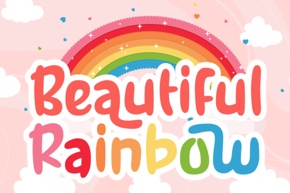 Rainbow Sparkle Font PNG with transparent background - Preview 2