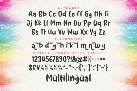 Rainbow Sparkle Font PNG with transparent background - Preview 5