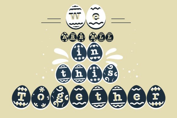 Easter Egg Stencil Font PNG with transparent background - Preview 1