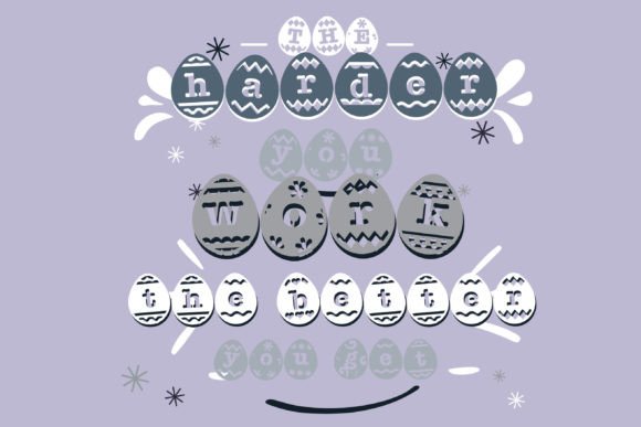 Easter Egg Stencil Font PNG with transparent background - Preview 2