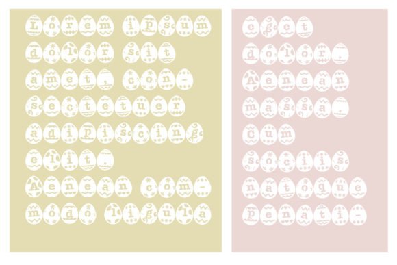 Easter Egg Stencil Font PNG with transparent background - Preview 3