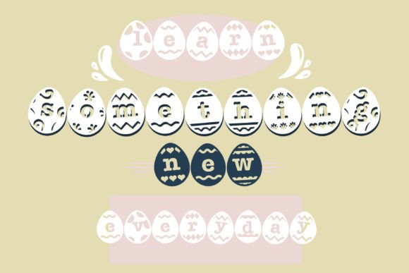 Easter Egg Stencil Font PNG with transparent background - Preview 5