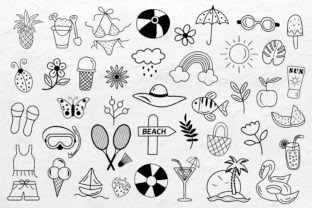 Summer Doodle SVG Bundle Graphic by JulyG art store · Creative Fabrica