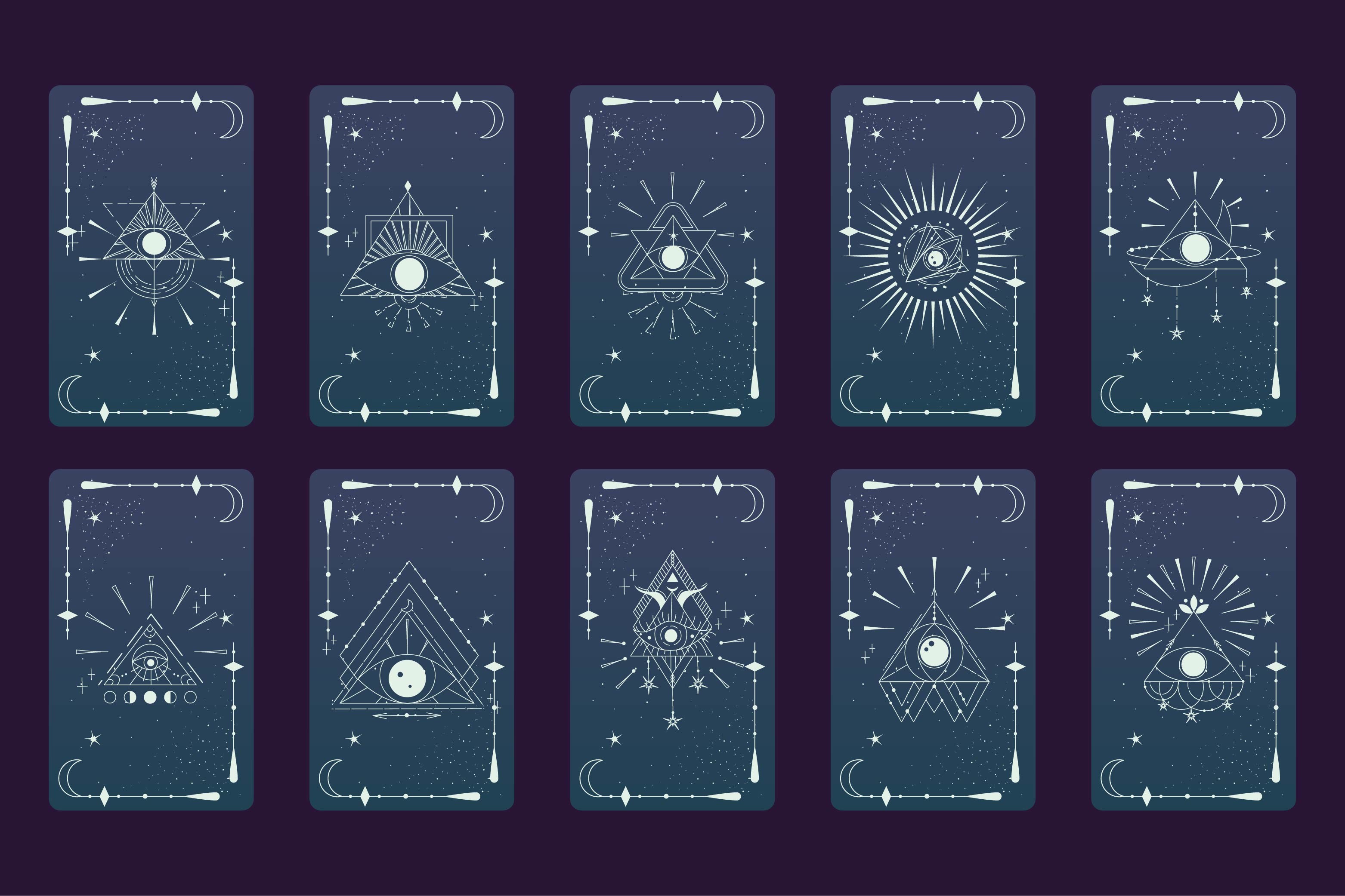 Pyramid Collection Tarot Tarot Card Set with Mystic Eye Pyramid Graphic by smirnova.26051994 ...