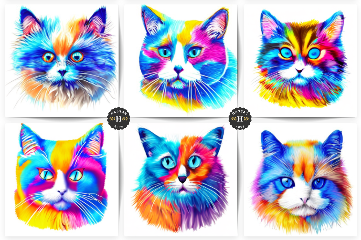 Colorful Cats Collection Graphic by Hassas Arts · Creative Fabrica