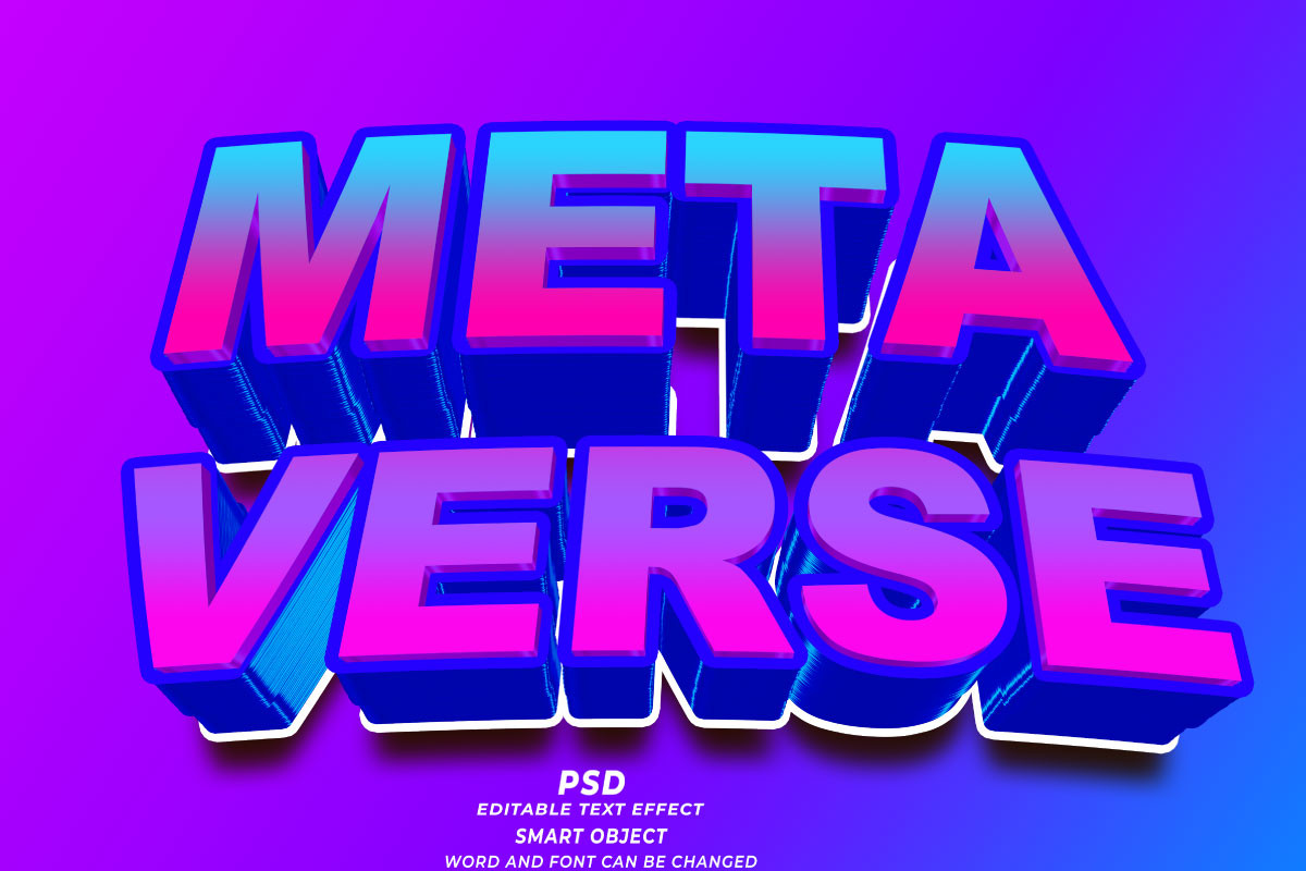 PSD 3d Metaverse Editable Text Effect Graphic by TrueVector · Creative ...
