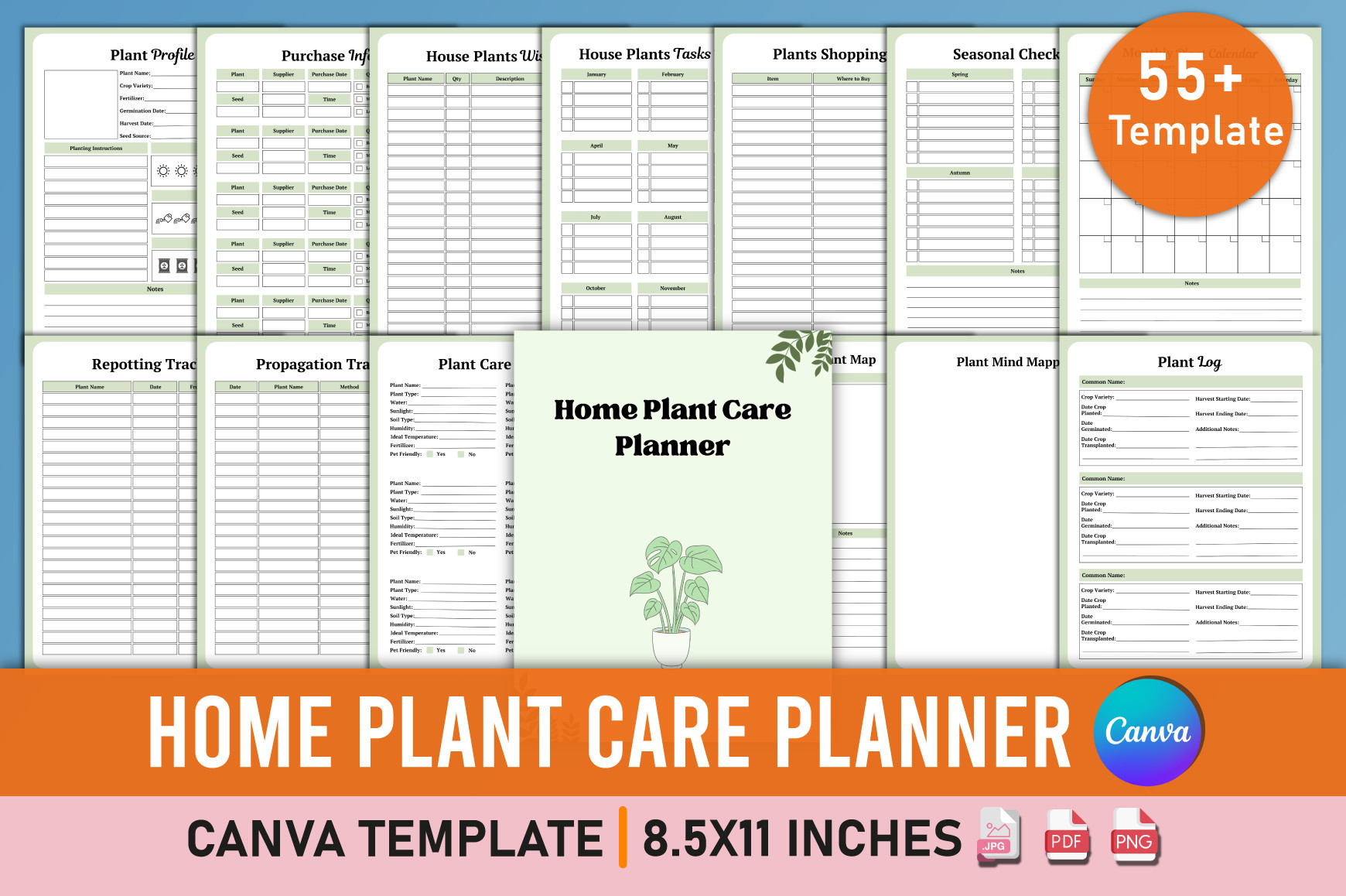 Home Plant Care Planner Canva Template Grafik Von Mustafiz  Creative  Fabrica