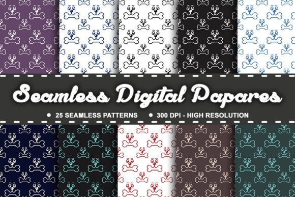 Cute Dog Feeding Seamless Digital Papers Graphic by Digital Background ...