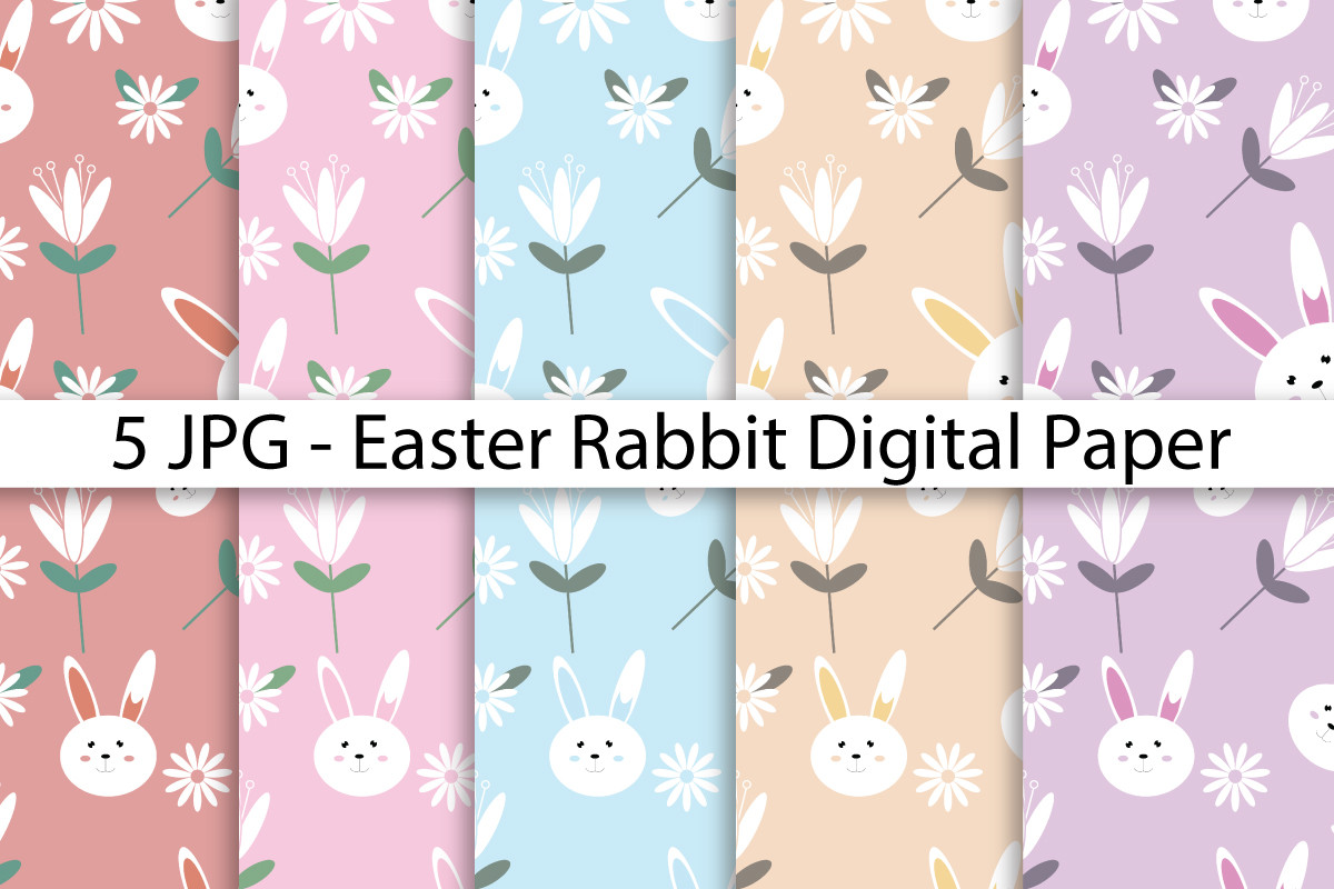 Cute Easter Rabbit Digital Paper Graphic by Nam Tiwa · Creative Fabrica