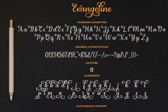 Evangeline Font PNG with transparent background - Preview 5