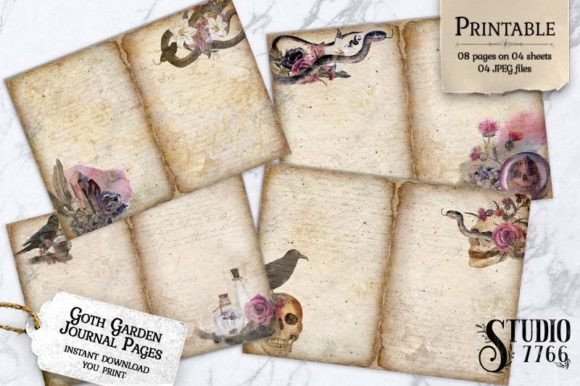Gothic Garden Junk Journal Pages Graphic by Studio 7766 · Creative Fabrica