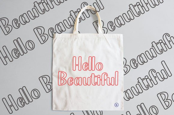 Handmade Farmhouse Outline Font PNG with transparent background - Preview 2