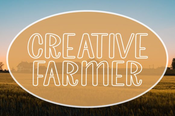 Handmade Farmhouse Outline Font PNG with transparent background - Preview 3