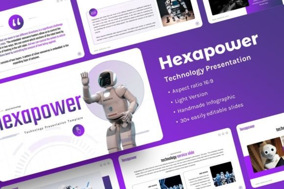 Preview of Hexapower Technology Presentation technology presentation template