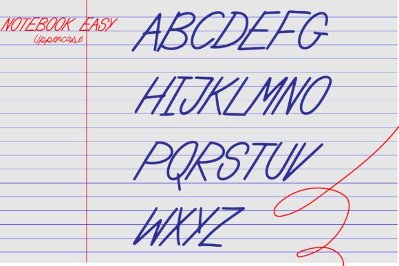 Notebook Easy Font PNG with transparent background - Preview 1