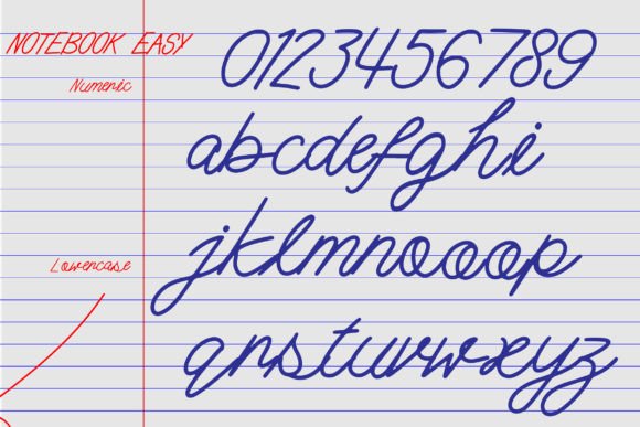 Notebook Easy Font PNG with transparent background - Preview 2