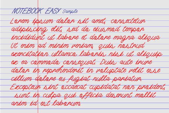 Notebook Easy Font PNG with transparent background - Preview 4